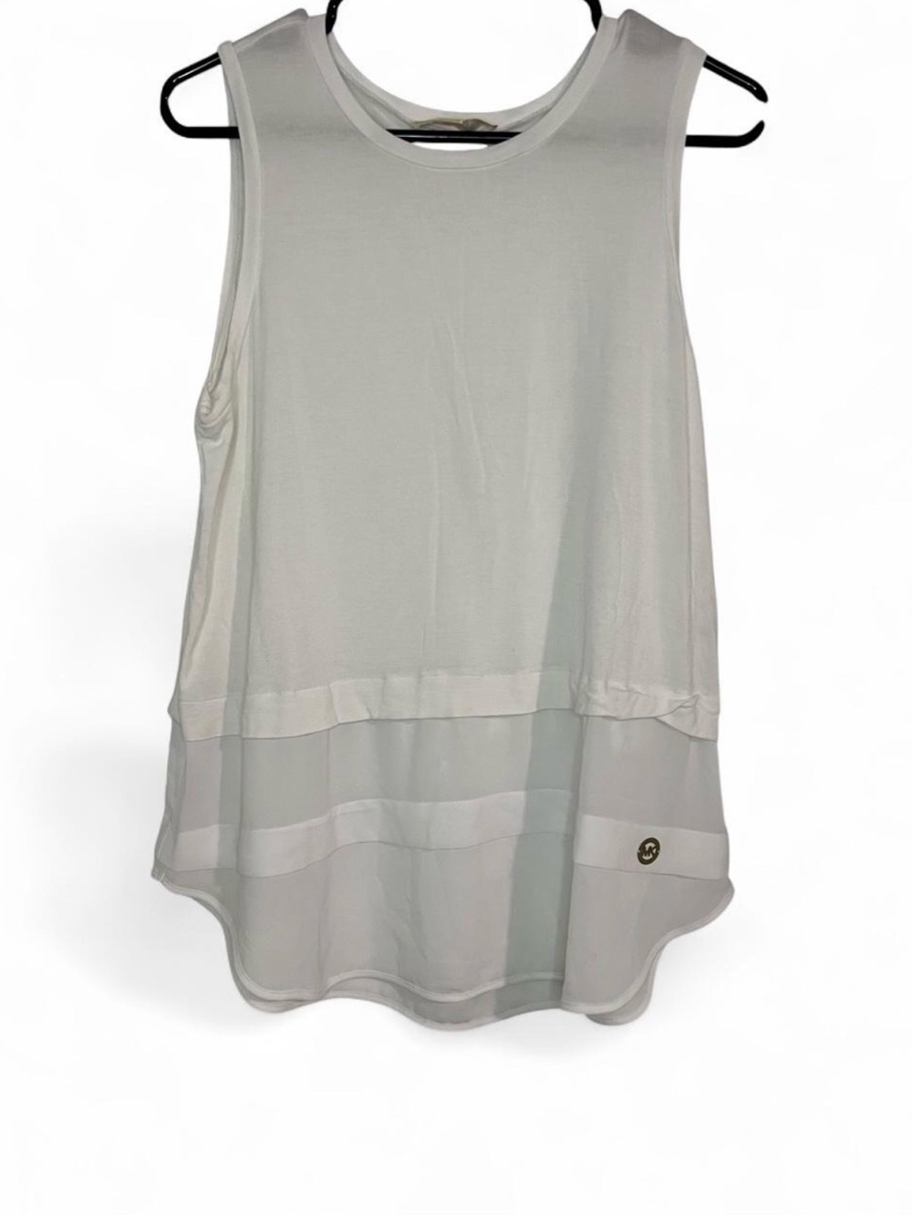 White Sleeveless Layered Tank Top